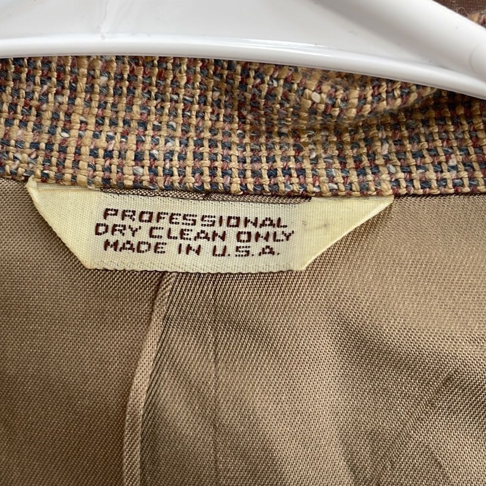VINTAGE BOHO COTTAGE CORE UPCYCLED TWEED BLAZER - Picture 9 of 12